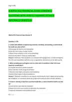 Alberta Hca Provincial Exam &lpar;Version 2&rpar; &NewLine;Questions With Verified Answers Detailed &NewLine;Rationales Graded A&plus; 