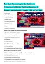 Test Bank Microbiology for the Healthcare &NewLine;Professional 3rd Edition VanMeter Questions & &NewLine;Answers with rationales &lpar;Chapter 1-25&rpar; LATEST 202