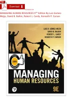Test Bank - Managing Human Resources&comma; 9th Edition - Luis R&period; Gomez-Mejia&comma; David B&period; Balkin&vert;&vert; All Chapters Covered&vert;&vert; Answers With Rationales
