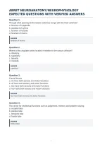 Abret Neuroanatomy&sol;Neurophysiology&NewLine;Expected Questions With Verified Answers