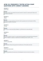 Afsb 151 Frequently Tested Actual Exam&NewLine;Questions With Correct Answers