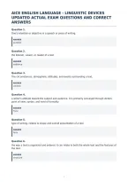 Aice English Language - Linguistic Devices&NewLine;Updated Actual Exam Questions And Correct&NewLine;Answers