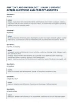 Anatomy And Physiology 1 Exam 1 Updated&NewLine;Actual Questions And Correct Answers