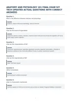 Anatomy And Physiology 101 Final Exam Ivy&NewLine;Tech Updated Actual Questions With Correct&NewLine;Answers