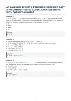 Ap Calculus Bc Unit 2 Progress Check Mcq Part&NewLine;A Frequently Tested Actual Exam Questions&NewLine;With Correct Answers