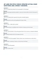 Ap Lang Multiple Choice Updated Actual Exam&NewLine;Questions And Correct Answers