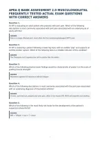 Apea Q Bank Assessment 2&period;0 Musculoskeletal&NewLine;Frequently Tested Actual Exam Questions&NewLine;With Correct Answers&NewLine;