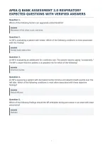 Apea Q Bank Assessment 2&period;0 Respiratory&NewLine;Expected Questions With Verified Answers