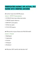 Firefighter Hazmat Ops Actual Test&NewLine;Paper With Verified Answers