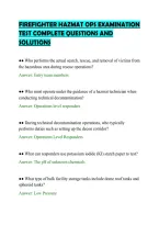 Firefighter Hazmat Ops Examination&NewLine;Test Complete Questions And&NewLine;Solutions&NewLine;