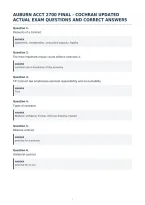 Auburn Acct 2700 Final - Cochran Updated&NewLine;Actual Exam Questions And Correct Answers