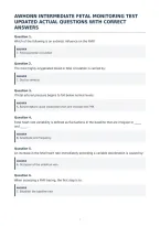 Awhonn Intermediate Fetal Monitoring Test&NewLine;Updated Actual Questions With Correct&NewLine;Answers