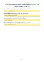 AAPC CPC CERTIFICATION REVIEW SHEET Questions with&NewLine;Correct Answers &lpar;Grade A&plus;&rpar;