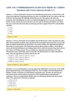AAPC CPC COMPREHENSIVE EXAM TEST MEDICAL CODING&NewLine;Questions with Correct Answers &lpar;Grade A&plus;&rpar;