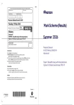 Edexcel A Level History Paper 1H 2026 &lpar;9HI0&sol;1H&rpar; Question Paper and Mark Scheme