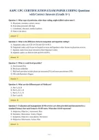 AAPC CPC CERTIFICATION EXAM PAPER CODING Questions&NewLine;with Correct Answers &lpar;Grade A&plus;&rpar;