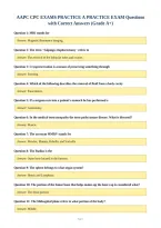 AAPC CPC EXAMS PRACTICE A PRACTICE EXAM Questions&NewLine;with Correct Answers &lpar;Grade A&plus;&rpar;