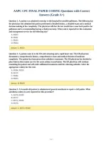 AAPC CPC FINAL PAPER CODING Questions with Correct&NewLine;Answers &lpar;Grade A&plus;&rpar;