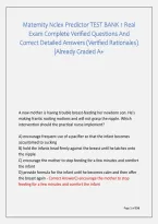 Maternity Nclex Predictor TEST BANK 1 Real &NewLine;Exam Complete Verified Questions And &NewLine;Correct Detailed Answers &lpar;Verified Rationales&rpar; &NewLine;&vert;Already Graded A&plus; 