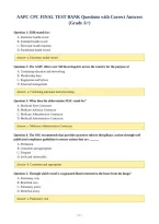 AAPC CPC FINAL TEST BANK Questions with Correct Answers&NewLine;&lpar;Grade A&plus;&rpar;