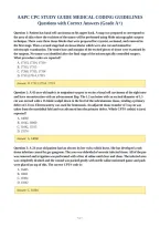 AAPC CPC STUDY GUIDE MEDICAL CODING GUIDELINES&NewLine;Questions with Correct Answers &lpar;Grade A&plus;&rpar;