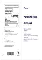 Edexcel A Level History Paper 2H 2026 &lpar;9HI0&sol;2H&rpar; Question Paper and Mark Scheme