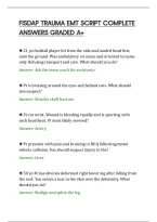 Fisdap Trauma Emt Script Complete&NewLine;Answers Graded A&plus;&NewLine;