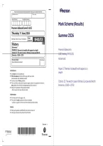 Edexcel A Level History Paper 33 2026 &lpar;9HI0&sol;33&rpar; Question Paper and Mark Scheme