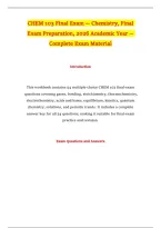 CHEM 103 Final Exam &mdash; Chemistry&comma; Final Exam Preparation&comma; 2026 Academic Year &mdash; Complete Exam Material