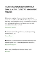 Fitour Group Exercise Certification&NewLine;Exam Vi Actual Questions And Correct&NewLine;Answers