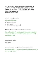 Fitour Group Exercise Certification&NewLine;Exam Vi Actual Test Questions And&NewLine;Solved Answers