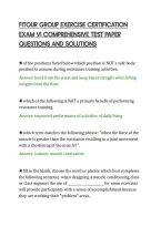 Fitour Group Exercise Certification&NewLine;Exam Vi Comprehensive Test Paper&NewLine;Questions And Solutions