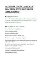 Fitour Group Exercise Certification&NewLine;Exam Vi Exam Review Questions And&NewLine;Correct Answers