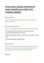 Fitour Group Exercise Certification&NewLine;Exam Vi Updated Exam Script With&NewLine;Complete Answers&NewLine;