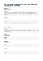 Bio 253 Final Updated Actual Exam Questions&NewLine;And Correct Answers