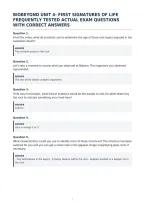 Biobeyond Unit 4 First Signatures Of Life&NewLine;Frequently Tested Actual Exam Questions&NewLine;With Correct Answers