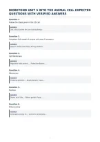 Biobeyond Unit 5 Into The Animal Cell Expected&NewLine;Questions With Verified Answers&NewLine;