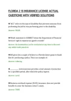 Florida 2 15 Insurance License Actual&NewLine;Questions With Verified Solutions&NewLine;