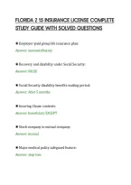 Florida 2 15 Insurance License Complete&NewLine;Study Guide With Solved Questions