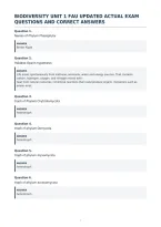 Biodiversity Unit 1 Fau Updated Actual Exam&NewLine;Questions And Correct Answers