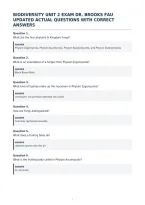 Biodiversity Unit 2 Exam Dr&period; Brooks Fau&NewLine;Updated Actual Questions With Correct&NewLine;Answers&NewLine;