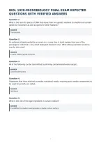Biol 1020-Microbiology Final Exam Expected&NewLine;Questions With Verified Answers