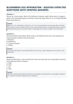 Bloomberg Esg Integration - Equities Expected&NewLine;Questions With Verified Answers