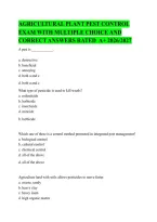 Agricultural Plant Pest Control Exam Study Guide 2026&ndash;2027&colon; Multiple-Choice Questions & Correct Answers for Certification &ndash; IPM&comma; Insects&comma; Weeds&comma; 