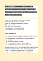 WGU D072 &ndash; Fundamentals for Success in &NewLine;Business Objective Assessment &lpar;OA&rpar; Practice &NewLine;Exam Latest Exam Update With Correct Answers &NewLine;& Well Detailed Rationale