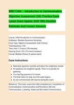 WGU C464 &ndash; Introduction to Communication &NewLine;Objective Assessment &lpar;OA&rpar; Practice Exam &NewLine;Latest Exam Update 2026 With Detailed &NewLine;Rationale And Correct Answers 