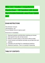 WGU C237 Taxation I Comprehensive &NewLine;Practice Exam &ndash; 100 Questions with Answer &NewLine;Key & Detailed Rationale Latest Exam Update &NewLine;2027 