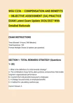 Wgu C236 &ndash; Compensation And Benefits &ndash; Objective Assessment &lpar;Oa&rpar; Practice &NewLine;Exam Latest Exam Update 2026&sol;2027 With &NewLine;Detailed Rationale 
