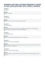 Business Law Final-Cochran Frequently Tested&NewLine;Actual Exam Questions With Correct Answers