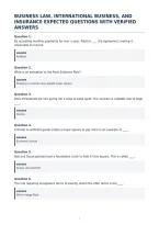 Business Law&comma; International Business&comma; And&NewLine;Insurance Expected Questions With Verified&NewLine;Answers